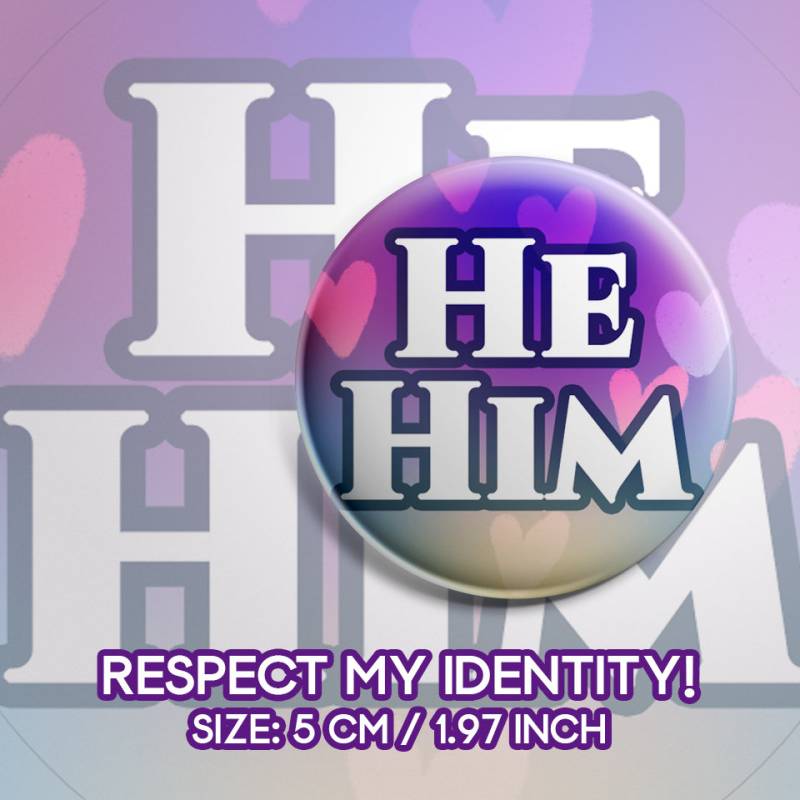 Er/Ihn | Pronomen Abzeichen 5 cm Durchmesser von Yokufo
