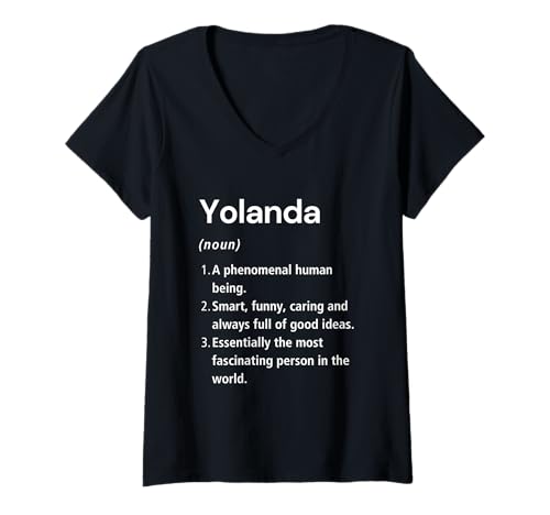 Damen Yolanda Definition des Namens Lustiges Wörterbuch T-Shirt mit V-Ausschnitt Damen Yolanda Definition des Namens Lustiges Wörterbuch T-Shirt mit V-Ausschnitt von Yolanda Birthday Name Definition Funny