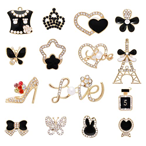 Yolev 15 Stücke Schuhschmuck Frauen Schuh Charms Erwachsene Diamant Brosche Kristall Schuhanstecker Sticker Charms Teen Schuhanhänger Mädchen Frauen Party Geburtstagsgeschenke Pins Anstecker von Yolev