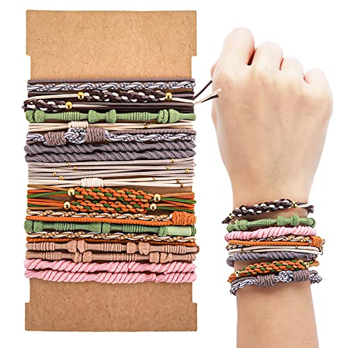 20 Stücke Haargummi Damen Spirale Boho Haarbänder Elastische Haargummis Pferdeschwanzhalter Boho Haarband Armband Niedliche Haarbänder für Dickes und Dünnes Haar Mädchen von Yolev