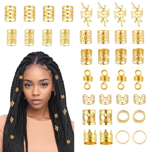 290 Stück Dreadlocks Schmuck Gold Haarschmuckfür Zöpfe für Damen Herren Metall Cuffs Dreadlocks Dekoration Verwendet Werden von Yolev