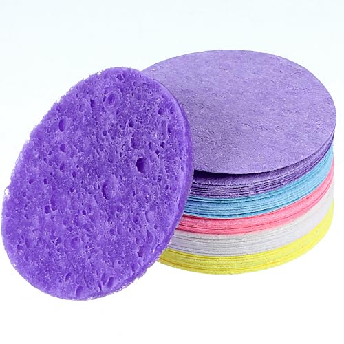 50 Stück Komprimierte Gesichtsschwämme Wiederverwendbar Natürlicher Schönheits Spa Make Up Schwamm Gesichtsreinigung Peeling für die Tägliche Hautpflege und Make Up Entferner Gesicht Reinigung von Yolev