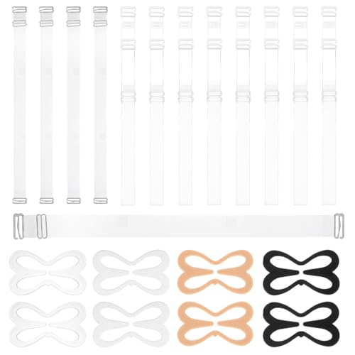 6 Paar Durchsichtige BH Träger+8 Stück BH-Träger Clips Unsichtbare Klare BH Träger Transparente Ersatz Schultergurte Verstellbare BH-Zubehör für Damen Bra Trägerlose BHS 6 Paar Durchsichtige BH Träger+8 Stück BH-Träger Clips Unsichtbare Klare BH Träger Transparente Ersatz Schultergurte Verstellbare BH-Zubehör für Damen Bra Trägerlose BHS von Yolev
