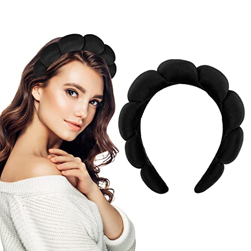 Damen Spa Haarband Stirnband Schwarz Make up Haarband Weicher Schwamm Hautpflege Haarreifen Haarschmuck zum Waschen des Gesichts Make up Entferner Dusche Hautpflege von Yolev