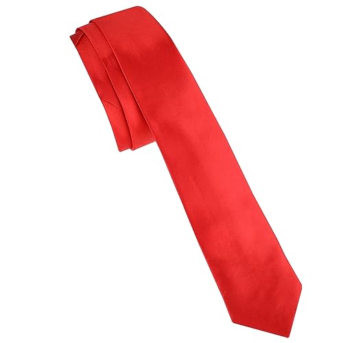 Krawatte Schwarz Rot Einfarbig 3,15 Zoll (8 cm) Schwarze Tie zum Selberbinden Geeignet für Geschäftliche Hochzeiten Abschlussbälle Formelle Anlässe Krawatten für Herren (Rot) von Yolev