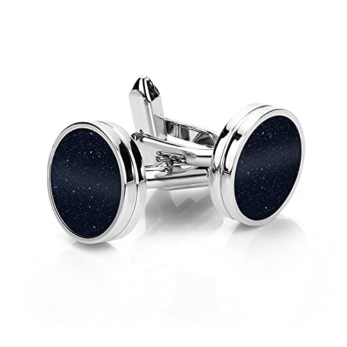 Manschettenknöpfe Herren Klassische Edelstahl Manchettenknoepfe Smoking Schwarzer Stern Hemd Accessoires Business Bräutigam Hochzeit Luxus Manschettenknöpfe Herren Cufflinks for Men von Yolev