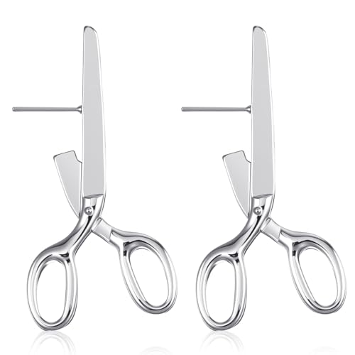 Punk Schere Ohrstecker Ohrringe Silber Schere Form Tropfen Vintage Lustige Ohrringe Einzigartige Ohrstecker Halloween-Party-Neuheit von Yolev