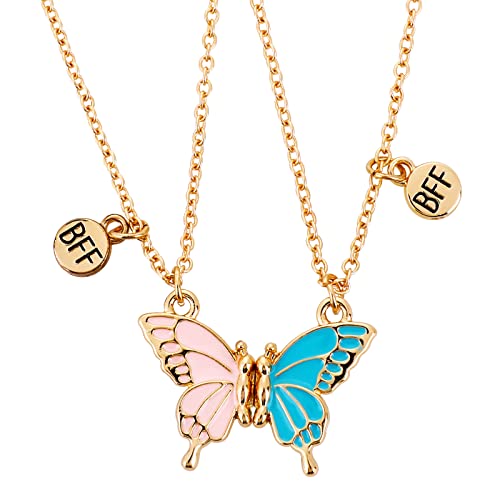 Schmetterling Bff Kette Geschenk Magnetisch Passende Freundschaftsketten für 2 Ornament Langstrecke Geburtstag Weihnachten Brautjungfer Geschenke Mädchen Halskette Damen Schwester Bff Ketten für 2 von Yolev