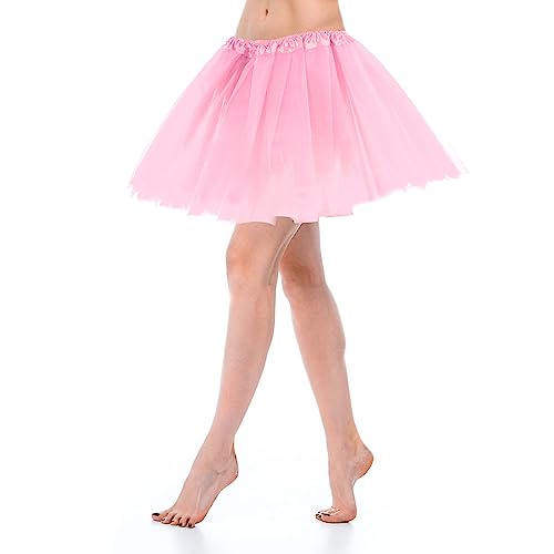 Tüllrock Damen Tutu Klassisch Elastisch 3 Lagig Tüll Tüllrock Rosa 80er Rock Tütü Dirndl Damen Kurz Dance Dress Up Party Zubehör Ballett Tanzkleidung Ballettkleidung 80er Jahre Outfit Damen von Yolev