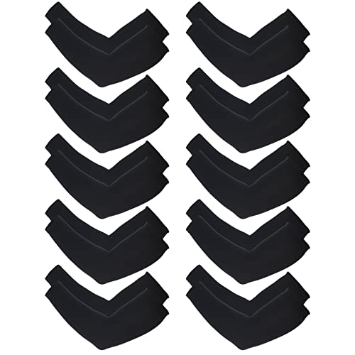 Yolev 10 Paar Armschoner Lange Armstulpen UV-Schutz Arm Sleeves Schwarz Coole Kompressions Armstulpen Herren Damen Ärmel Geeignet für Laufen Radfahren Volleyball Armschoner von Yolev