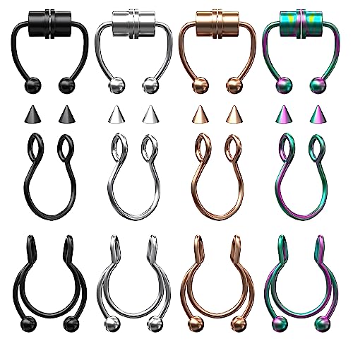 Yolev 12 Stück Fake Septum Piercing Magnet Piercing Hufeisen Fake Nasenpiercing Nose Ring Lippenpiercing Ring Hoop Edelstahl Eingelegter Schmuck Hufeisen Fake Nasenring Damen Yolev 12 Stück Fake Septum Piercing Magnet Piercing Hufeisen Fake Nasenpiercing Nose Ring Lippenpiercing Ring Hoop Edelstahl Eingelegter Schmuck Hufeisen Fake Nasenring Damen von Yolev