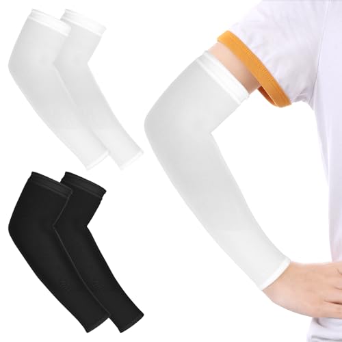 Yolev 2 Paar Armschoner Kinder Armstulpen Anti UV Sonnenschutz Ärmel Kompressionsärmel Jungen Arm Sleeves Gaming Mädchen Volleyball Armschoner von Yolev