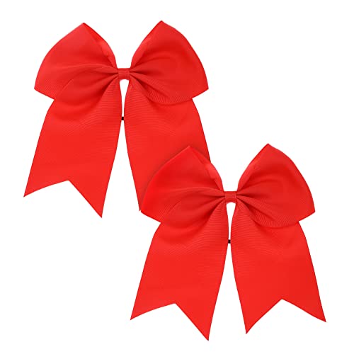 2 Stück Schleife Haargummi Rot Große Schleife Haarseil Cheerleader Schleife Haarschmuck Kopfbedeckung für Damen Mädchen Weihnachtsfeier von Yolev