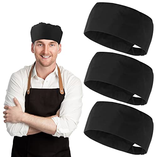 Yolev 3 Stück Kochmütze Verstellbarer Küchenkochhut Gastronomiehut mit elastischer Beanie Elastischer Hut für Männer und Frauen Küchenkochservice von Yolev