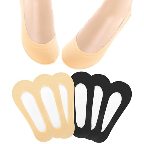 Yolev 6 Paar Ballerina Socken Damen Unsichtbare Füßlinge Damen Rutschfestem 35-40 Unsichtbare Silkon Niedrige Atmungsaktiv No Show Invisible Kurze Socks von Yolev