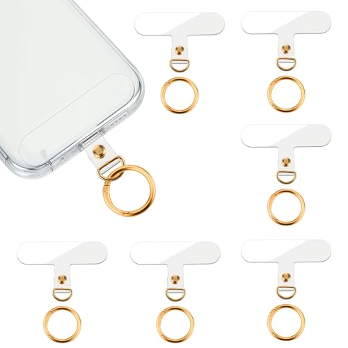Yolev 6 Stück Handy Anhänger Edelstahl Handyanhänger Handykette Universal Pads Handykette Halterung Handy Lanyard Patch mit Metall-Federringen Universeller Handy-Tether-Tab für Meisten Smartphones von Yolev