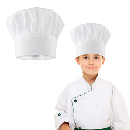 Yolev Kochmütze für Kinder Kochmützen Herren Damen Geeignet zum Kochen Backen Partyzubehör Heimküche Schule und Restaurant Weiß von Yolev