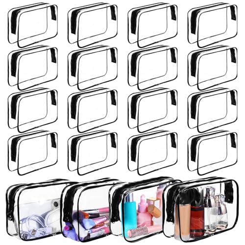 Yolev Transparente Make-up-Tasche mit Reißverschluss, klein, Reisetasche, Mehrzwecktasche, Dokumententasche, Bürobedarf, 20 Stück von Yolev
