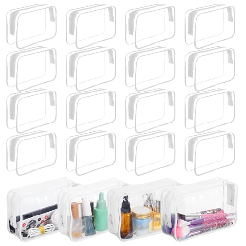 Yolev Transparente Make-up-Tasche mit Reißverschluss, klein, Reisetasche, Mehrzwecktasche, Dokumententasche, Bürobedarf, 20 Stück von Yolev