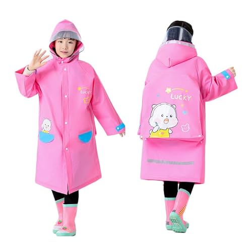 Yolhloy Wasserdicht Regenmantel Kinder, Faltbar Wiederverwendbar Regencape mit Kapuze und Ärmeln, Atmungsaktiv EVA Regenponcho für Mädchen Jungen Outdoor Wandern Camping Reisen von Yolhloy