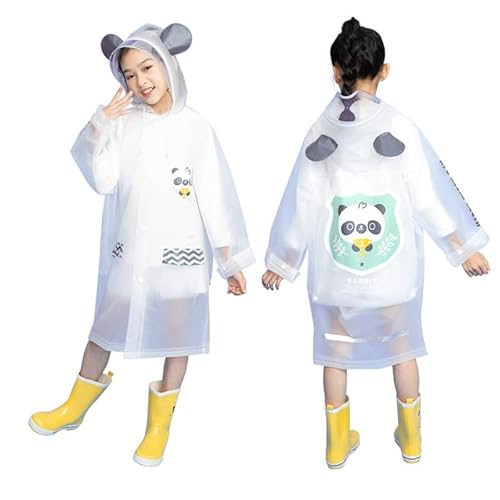 Yolhloy Wasserdicht Regenmantel Kinder, Faltbar Wiederverwendbar Regencape mit Kapuze und Ärmeln, Atmungsaktiv EVA Regenponcho für Mädchen Jungen Outdoor Wandern Camping Reisen von Yolhloy