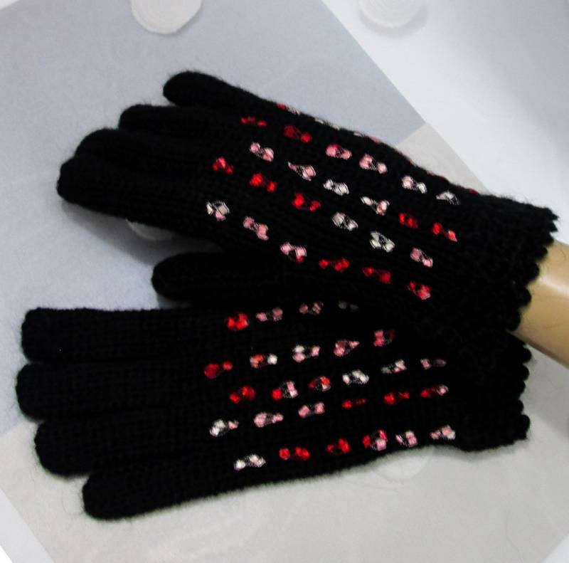 Schwarze Wollhandschuhe Für Frauen - Weihnachtsgeschenk von YoliaKnittings