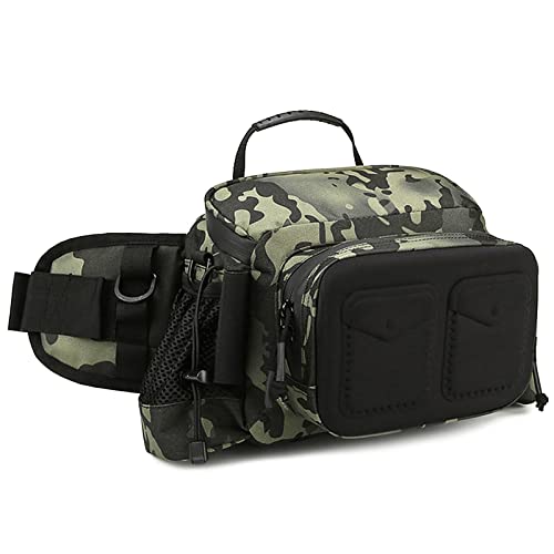 YolieraArt Angelausrüstungstasche, einzelne Schultertasche, Umhängetasche, wasserabweisend, Oxford-Aufbewahrungstasche mit mehreren Taschen, für Angelköder, Ausrüstung, Zubehör von YolieraArt