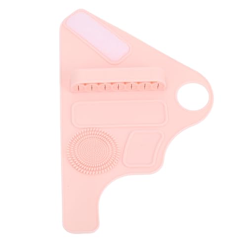 YolieraArt Silikon-Make-up-Paletten-Armband, verstellbarer Klettverschluss, Make-up-Werkzeug-Organizer-Gurt, tragbare Mischpalette und Pinselreiniger-Halter für Künstler (Rosa) von YolieraArt