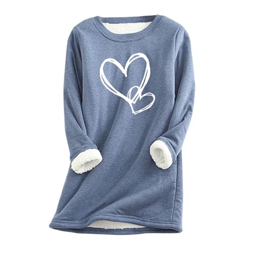 Yolimok 2024 Damen Fleece Langarm Sweatshirts Sale, Oversized Winter Warme Pullover Rundhals Sweatshirt Kaschmir Nette Chirstmas Pullover Langarm Gefüttert Tops Plüsch Liebesdrucke Pullovers Yolimok 2024 Damen Fleece Langarm Sweatshirts Sale, Oversized Winter Warme Pullover Rundhals Sweatshirt Kaschmir Nette Chirstmas Pullover Langarm Gefüttert Tops Plüsch Liebesdrucke Pullovers von Yolimok
