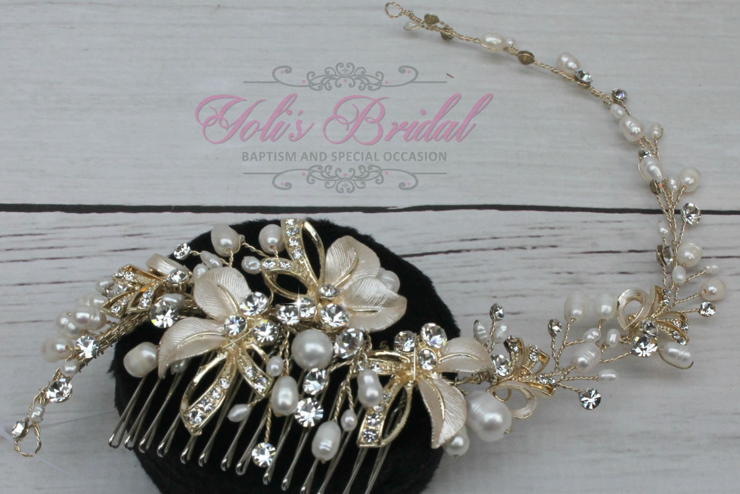 Fast Shipping Swarovski Und Frischwasserperlen Haare Mit Dem Haar, Kristallhaark-Comb, Haar-Kamm von YolisBridal