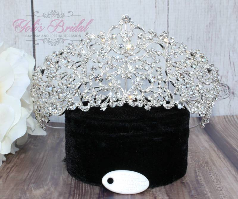 Schneller Versand Swarovski Tiara, Quinceaño Crystal Hochzeit Tiara Krone Kopfschmuck, Braut Kopfschmuck von YolisBridal