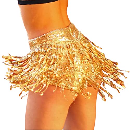 Yollmart Damen Fuleiya-81014 Skort, Blickdicht, Gold, Klein von Yollmart