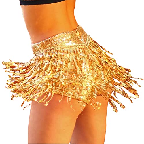 Yollmart Damen Klassisch Rock, Blickdicht, Gold, Mittel von Yollmart