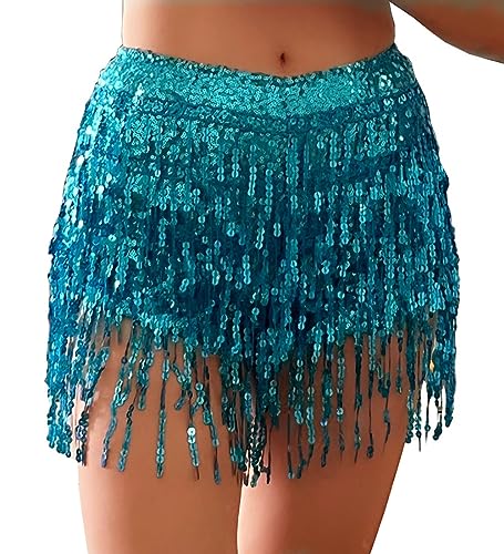 Yollmart Damen Pailletten Quaste Röcke Shorts Booty Dance Festival Hose, Blau, Mittel Yollmart Damen Pailletten Quaste Röcke Shorts Booty Dance Festival Hose, Blau, Mittel von Yollmart