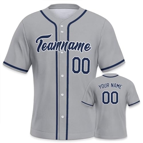 Personalisiertes Baseball Trikots Stitched/Printed für Herren Jugendliche Kinder Button Down Shirts mit Namen Nummer Hip Hop Party Baseball Jersey von Yolovi