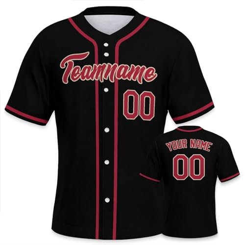 Personalisiertes Baseball Trikots Stitched/Printed für Herren Jugendliche Kinder Button Down Shirts mit Namen Nummer Hip Hop Party Baseball Jersey von Yolovi