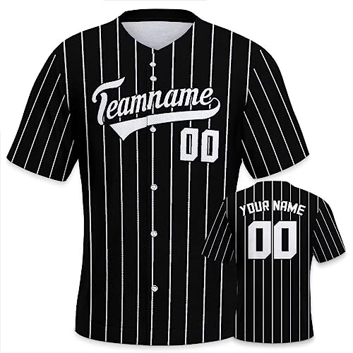 Personalisiertes Pinstripe Baseball Trikot Stickerei/Druck für Herren Kinder Jugend mit Namen Nummer Hip Hop Party Baseball Jersey Shirt Fantrikot von Yolovi