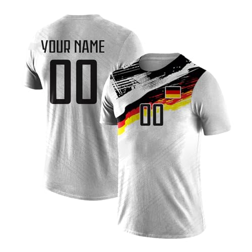 Yolovi Personalisiertes fussballtrikot mit Namen Nummer Drucken Nationalflagge Sport Casual Trikots Fussballshirts für Herren Damen Jugendliche von Yolovi