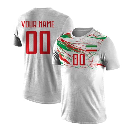 Yolovi Personalisiertes fussballtrikot mit Namen Nummer Drucken Nationalflagge Sport Casual Trikots Fussballshirts für Herren Damen Jugendliche von Yolovi