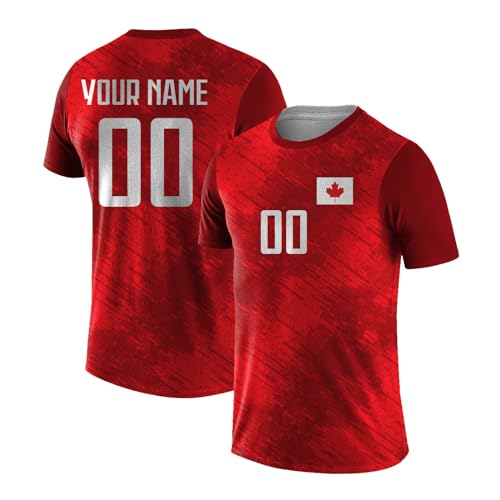 Yolovi Personalisiertes fussballtrikot mit Namen Nummer Drucken Nationalflagge Sport Casual Trikots Fussballshirts für Herren Damen Jugendliche von Yolovi