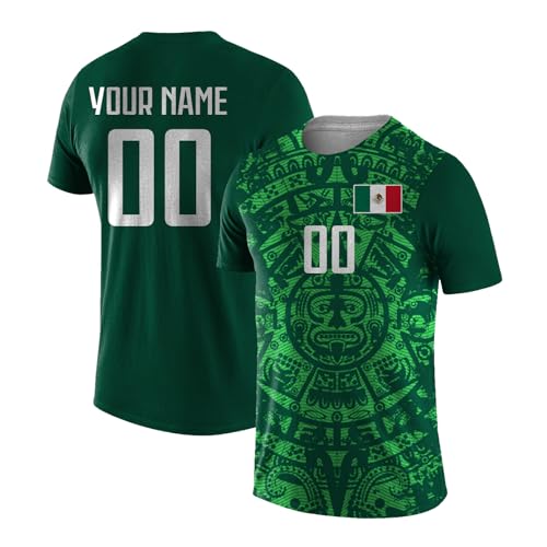 Yolovi Personalisiertes fussballtrikot mit Namen Nummer Drucken Nationalflagge Sport Casual Trikots Fussballshirts für Herren Damen Jugendliche von Yolovi