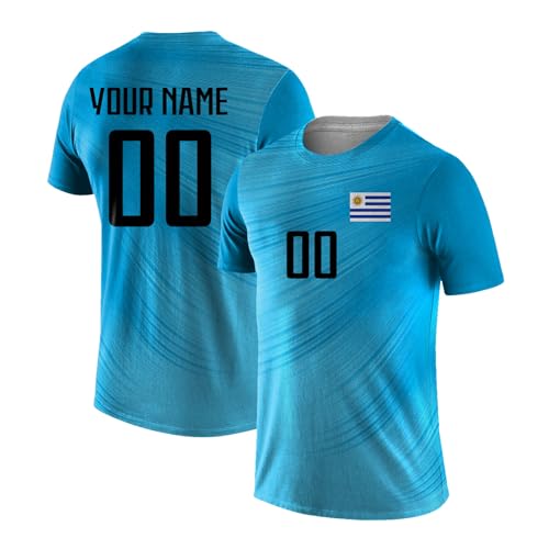 Yolovi Personalisiertes fussballtrikot mit Namen Nummer Drucken Nationalflagge Sport Casual Trikots Fussballshirts für Herren Damen Jugendliche von Yolovi