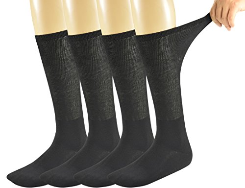 Yomandamor 4 Paar Business Herren Kniestrümpfe Stützkniestrümpfe Stützstrümpfe,Bambus mit Elasthan, ohne Gummidruck Yomandamor 4 Paar Business Herren Kniestrümpfe Stützkniestrümpfe Stützstrümpfe,Bambus mit Elasthan, ohne Gummidruck von Yomandamor