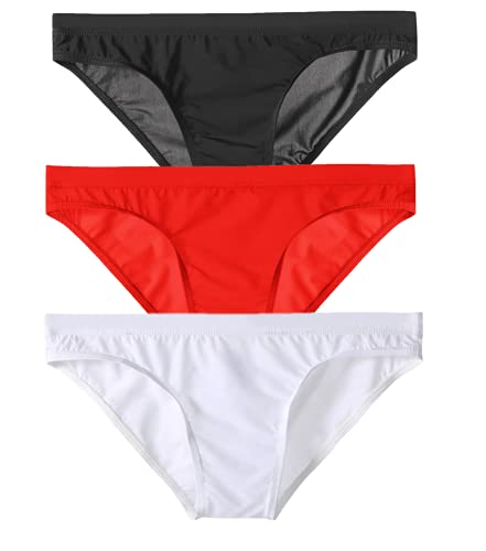 Yomie Herren Slips Atmungsaktiv Ice Silk Slips Briefs Dessous Bequem Slips Briefs Shorts Unterhose von Yomie