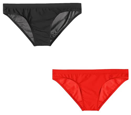 Yomie Herren Slips Atmungsaktiv Ice Silk Slips Briefs Dessous Bequem Slips Briefs Shorts Unterhose von Yomie