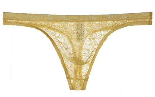 Yomie Herren Spitze Transparent Sanft Sexy Tanga Ultra Dünn Hautfreundlich Höschen von Yomie