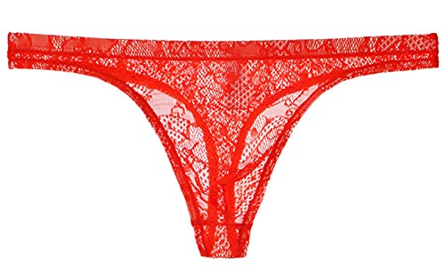 Yomie Herren Spitze Transparent Sanft Sexy Tanga Ultra Dünn Hautfreundlich Höschen von Yomie