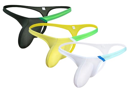 Yomie Herren-Strings Low Waisted Kontrastfarben Strings Big Pough Bikini Unterwäsche für Männer von Yomie