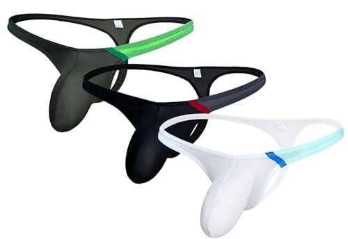 Yomie Herren-Strings Low Waisted Kontrastfarben Strings Big Pough Bikini Unterwäsche für Männer von Yomie