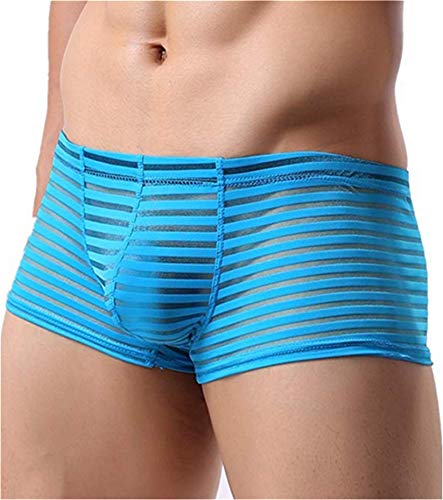 Yomie Herren Unterwäsche Nahtlose Elastizität Garn Netz Streifen Underpantshorts Bequeme Atmungsaktive Boxershorts Ultradünne Eis Seide Breathable Transparente Unterhose von Yomie